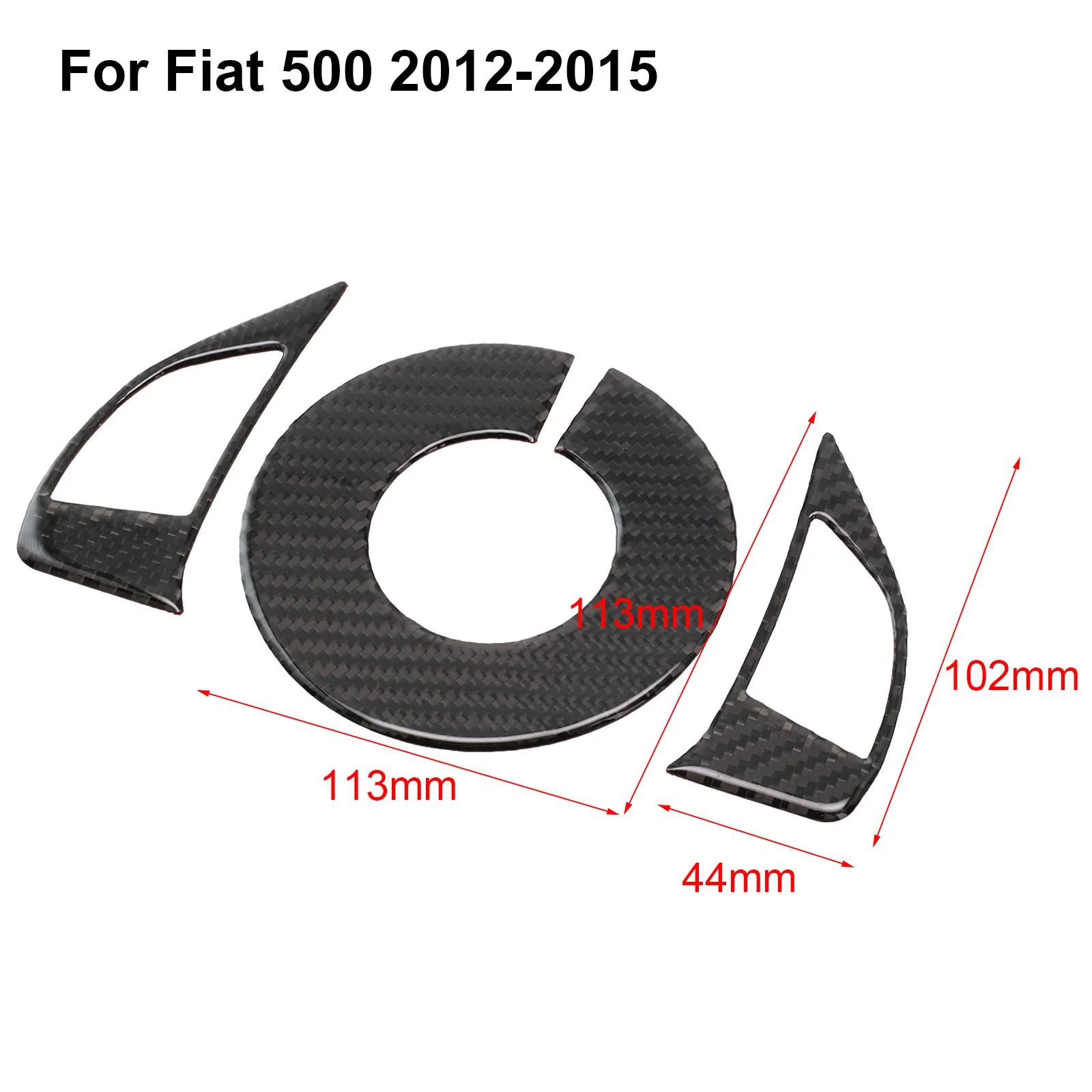 

Steering Wheel Trim Cover Trim 3pcs Anti-corrosion Black Steering Wheel Stylish Decor Car Interior Accessories