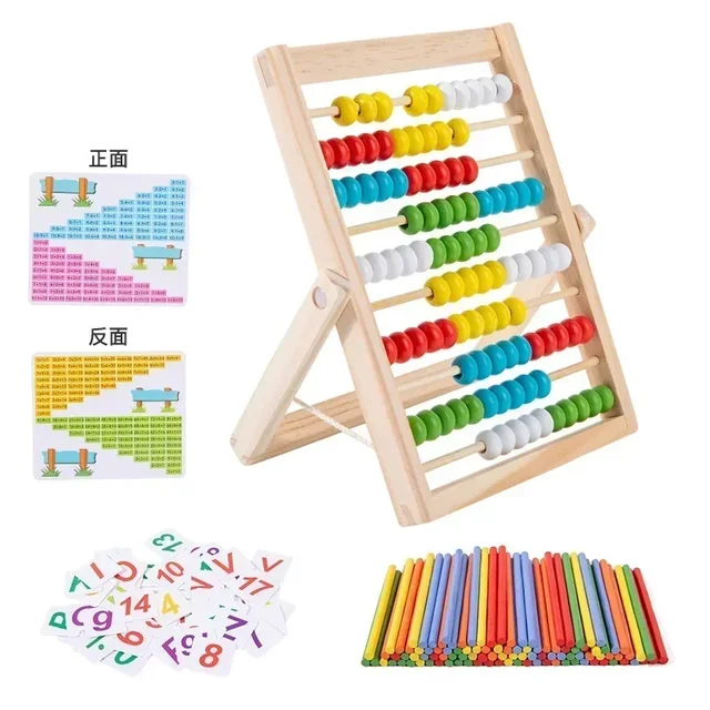 Classic Wooden Educational Counting Toy 100 Beads Preschool Math Learning Toys Montessori Number Arithmetic Abacus Toddler Gift 6