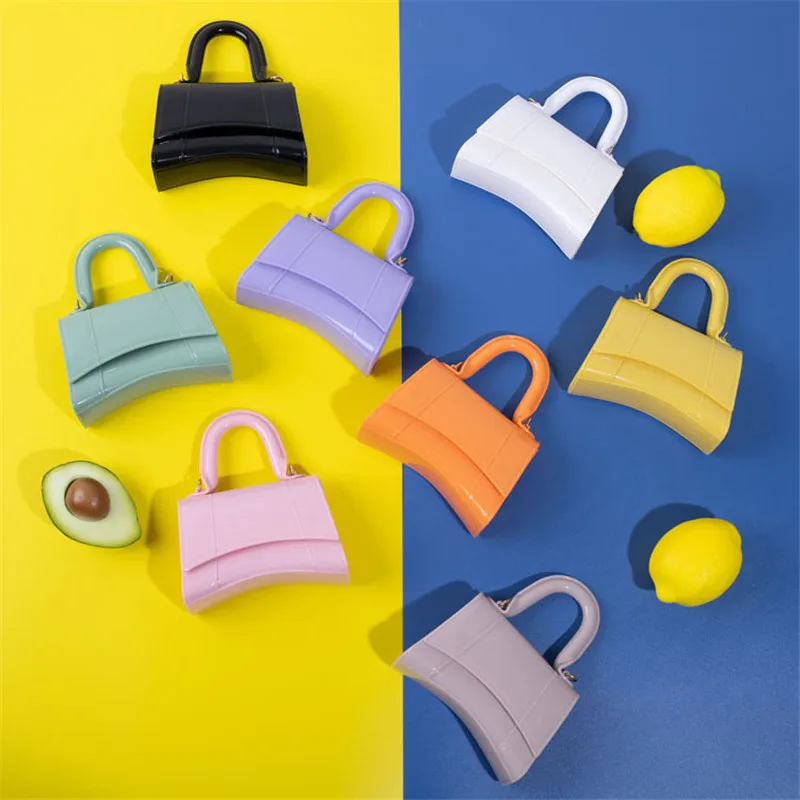 

Newest Macaron Candy Multi Color Jelly Bag for Girls Hand Bill of lading shoulder Oblique Span children's Female Bag Coin Purse