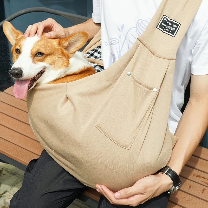 Cotton Comfortable Dog Bag Pet Out Crossbody Shoulder Bag Outdoor Travel Portable One Shoulder Large capacity