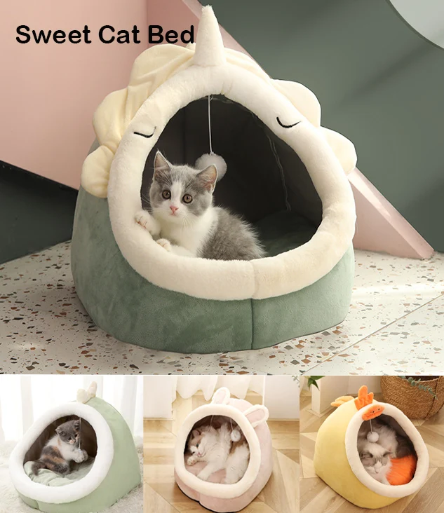 

Cat Accessories Sweet Cat Bed Cat's hut Cat's Sleeping Bag Pet toys Warm Pet Basket Cozy Kitten Lounger Cushion Cat house