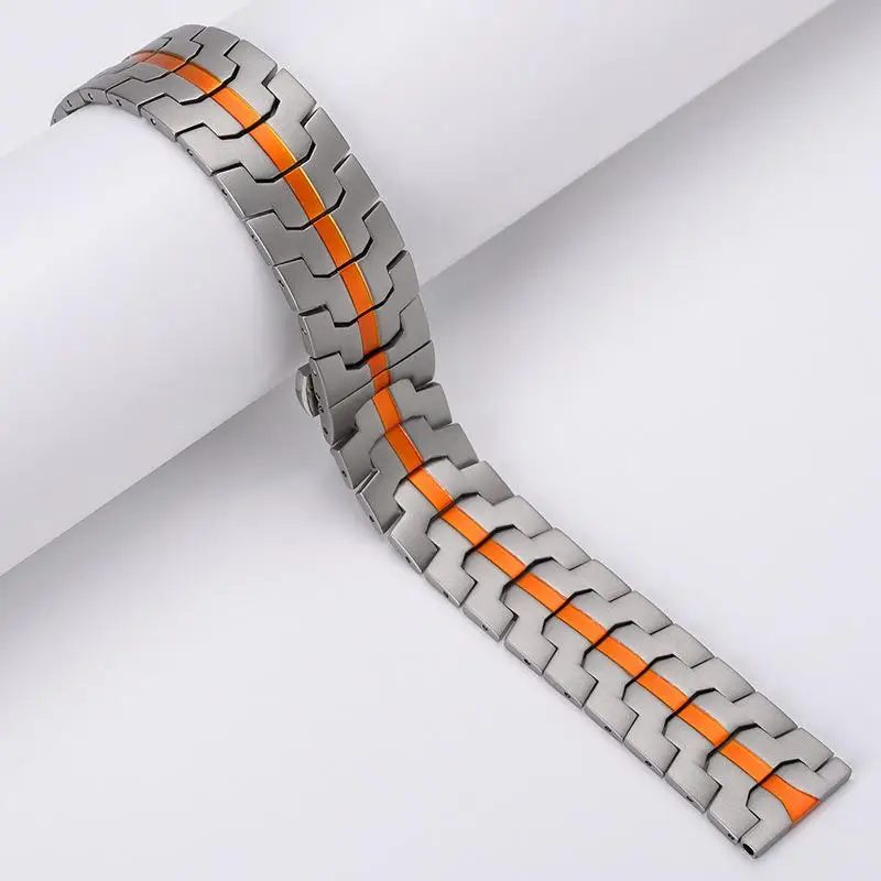 22mm Luxury Stainless Steel Watch Strap – Premium Metal Bracelet Wristband