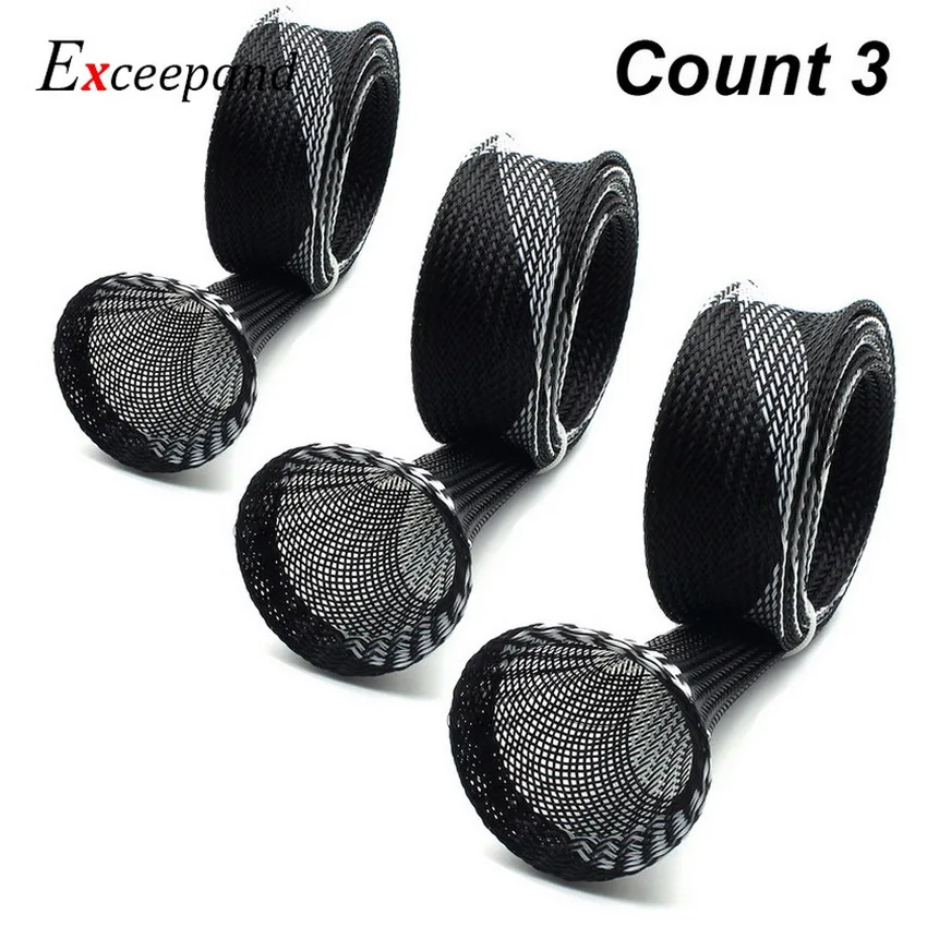 Excepand 엉킴 방지 낚싯대 커버 슬리브 양말 재킷 로드 빌딩 보호 바닷물 액세서리, 너비 32mm, 3 PCs/로트 