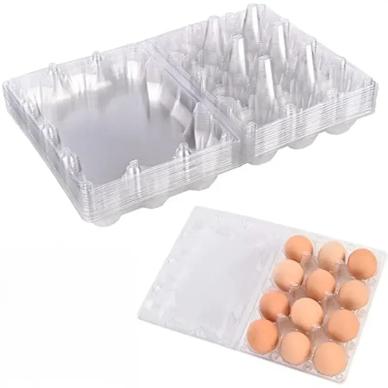 5Pcs Egg Cartons Clear Plastic Egg Holder Storage Container Egg Tray for Family Pasture,Refrigerator Storage,6 Grids 4