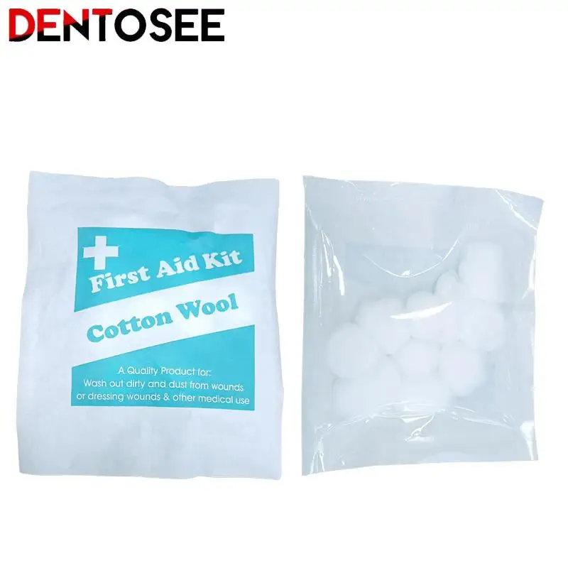 

10Pcs/pack Dental Disinfection Cotton Balls Absorbent Degreased Cotton Ball Individually Packaged Disposable Medical Consumables