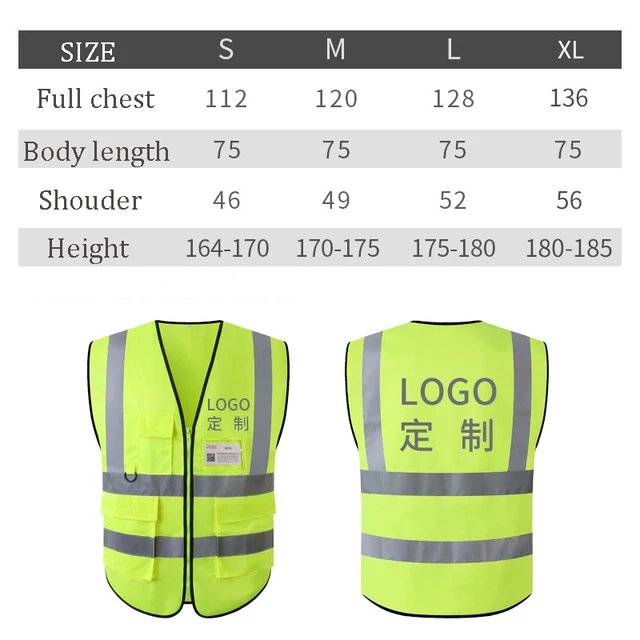 Unisex Reflective Safety Vest for Night Work and Cycling