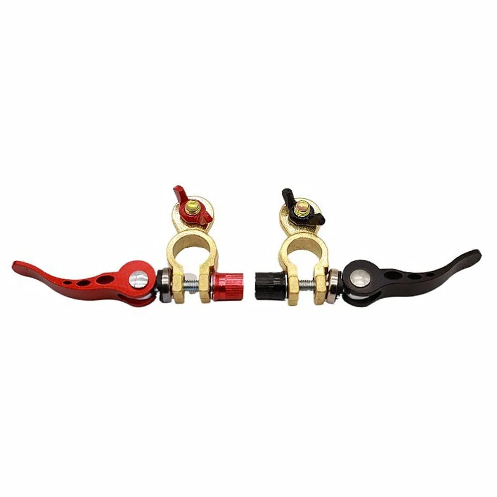 1 Pair M8 5/16 Car Battery Terminal Connectors 70 mm Brass Quick Release Universal For Car Truck RV Truck Auto Accessories