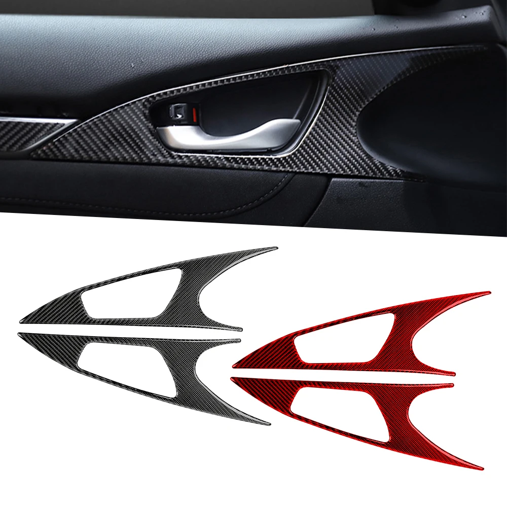 

For Honda 10 tenth generation Civic Civic car door handle carbon fiber sticker frame car interior modification accessories