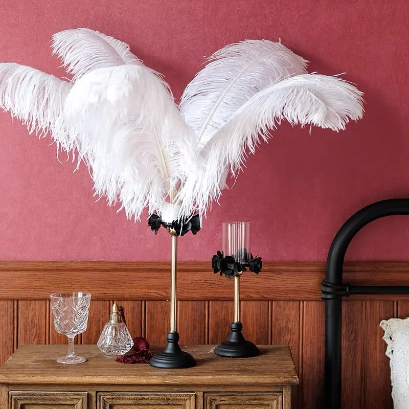 10Pcs White Ostrich Feathers 15 70cm Perfect Party Wedding Home Decor Natural Feathers Table Centerpieces Craft Decorations craft feathers natural feathers ostrich feathers