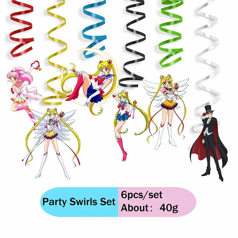 Kit Decorazione Festa Sailor Moon Compleanno - Palloncini, Striscione Buon Compleanno E Toppers Per Torta - 2