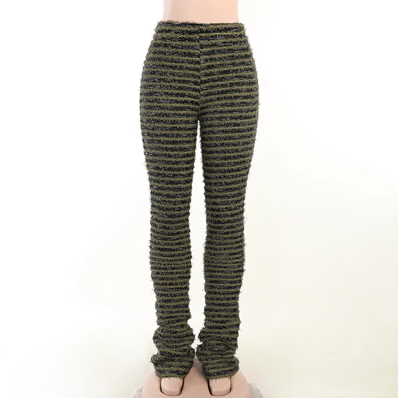Sexy High Waist Pants for Woman Casual Yellow Stripes Hip Lifting Casual Pants Fashion 2024 Summer New Streetwear Trousers
