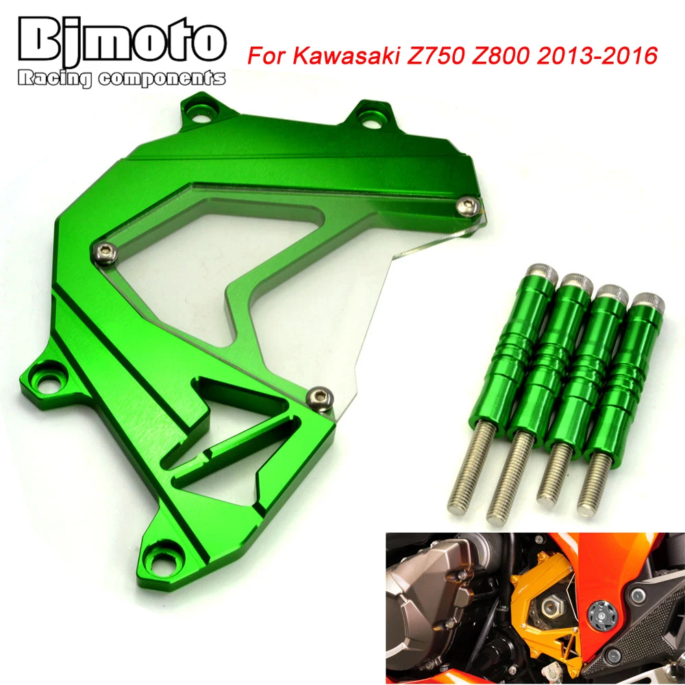 

BJMOTO For Kawasaki Z750 Z800 2013-2016 Motorcycle Front Sprocket Cover Panel Left Engine Guard Chain Cover Protection