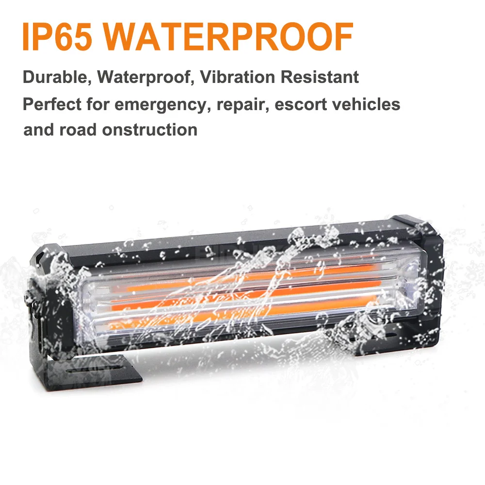 40W 80W COB Car Front Grille LED Strobe Light Police Fire Truck Emergency Flashing Warning Lights 12V 24V Amber White Red Blue