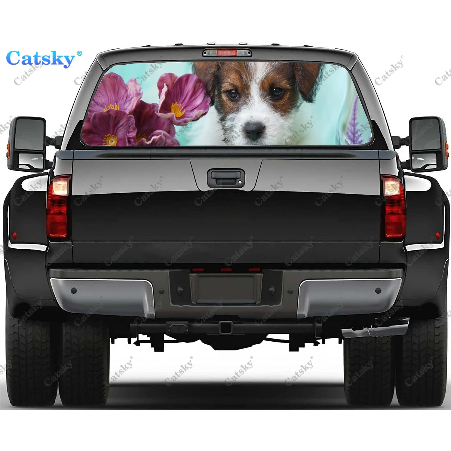 

Animal Jack Russell Terrier Rear Window Sticker Windshield Decal Truck Rear Window Decal Universal Tint Perforated Vinyl Graphic