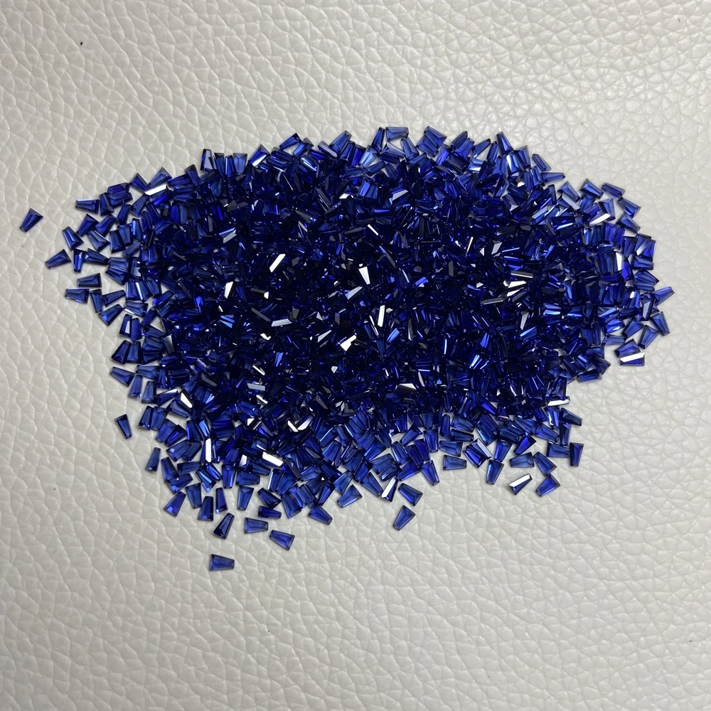 3X2X1mm 34# Corundum Trapezoid Baguette Cut Royal Blue Sapphire Gemstones For Jewelry