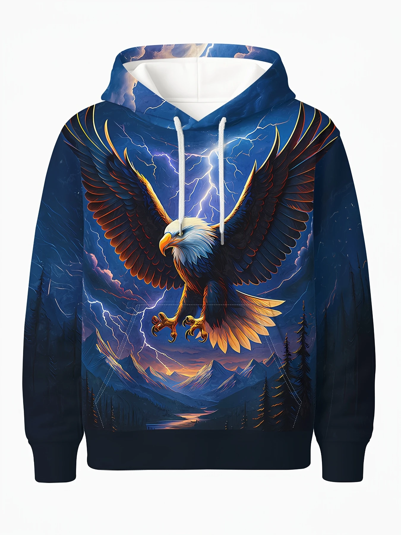 2025 موضة كول النسر الرجال هوديي ثلاثية الأبعاد أغطية رأس مطبوعة طبعة الاتجاه النسر الأمريكي الرجال ملابس رياضية الاطفال عادية للجنسين البلوز