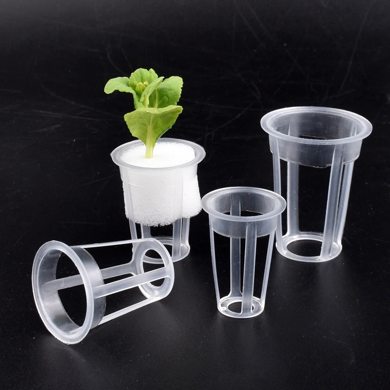 Soilless Cultivation Planting Basket Balcony Veg Hydroponic Colonization Cup Multi-Size Aeroponics Plastic Grow Mesh Pot 50Pcs