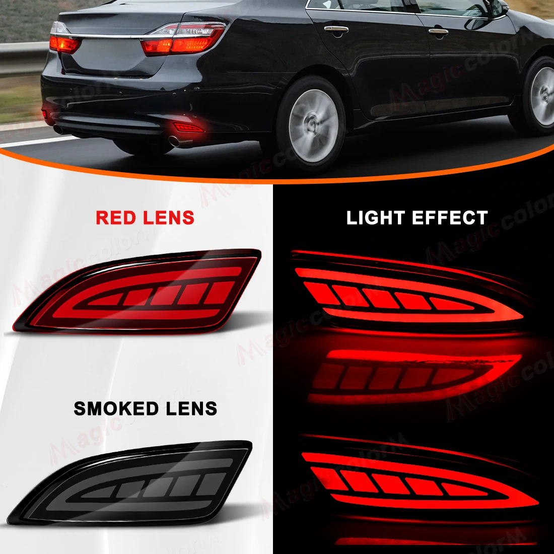 LED-bakljus för stötfångare installerade på Toyota Camry