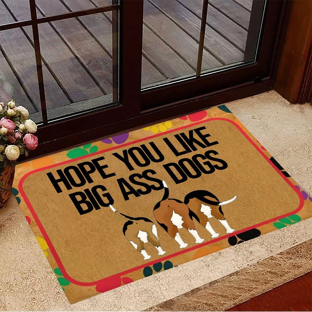 

CLOOCL Doormat Beagle Hope You Like Big Ass Dogs Doormat Funny Dog Welcome Mat Beagle Owners Gift 3D Print Carpet Mat Home Decor