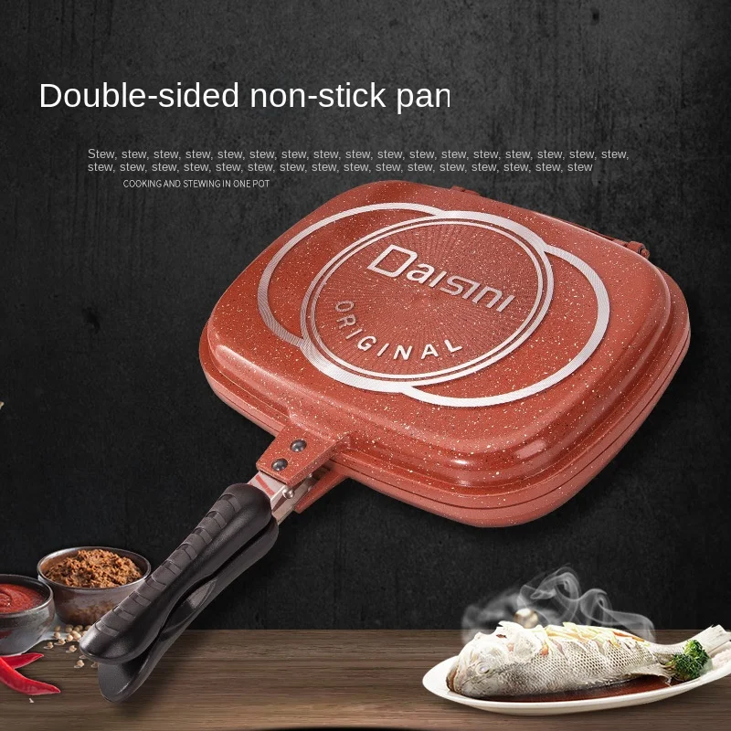 Double Sided Frying Pan, Double Sided Grill Pan, Non-stick Pan