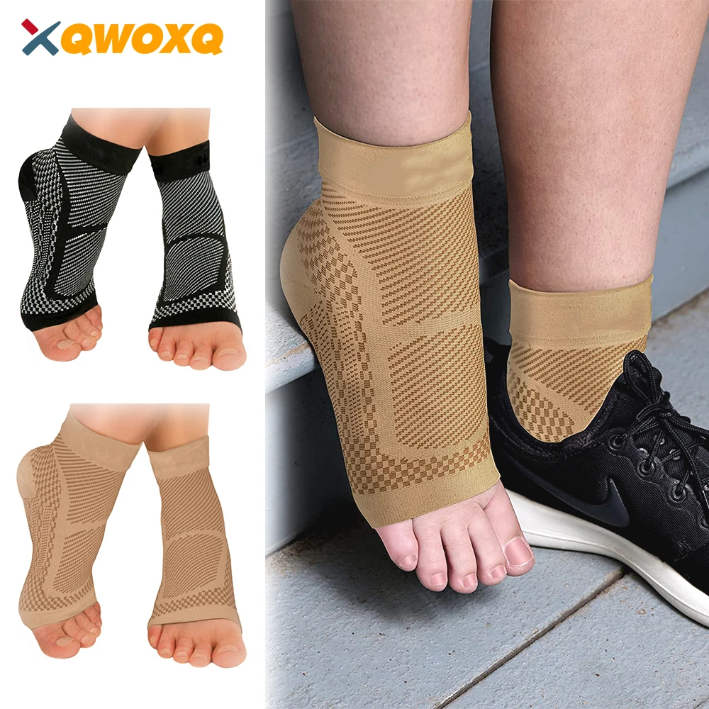 2PCS Sport Ankle Brace Compression Foot Arch Support Sleeve