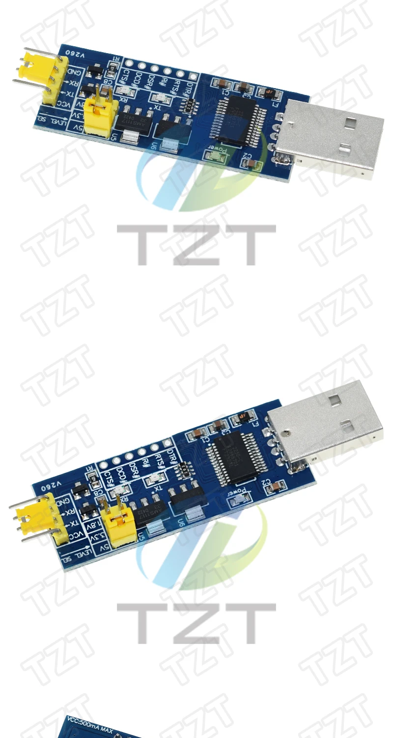 TZT 1/3 Stück FT232RL Serielles Port-Modul USB zu TTL Serieller Port Kleines Board 5V 3.3V 1.8V Level Download- und Programmierkabel – Detail 5