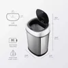Automatic Touchless Infrared Motion Sensor Trash Can Combo Set, Stainless Steel Base (Oval, Silver/Black Lid) Quality Materials 5