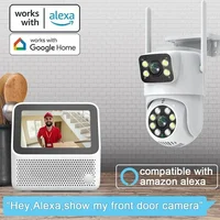 4K 8MP Tuya double objectif PTZ WIFI caméra Full HD double écran Ai humain suivi automatique extérieur 4MP sécurité vidéo Surveillance caméra 6
