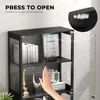 Display Cabinet with Glass Doors, 4-Tier Curio Cabinet&Bookcase with 3 Color Light for Collectibles, Toys, Books 3