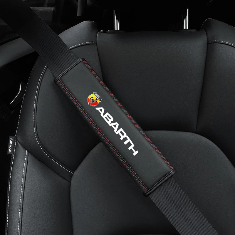 Car Seat Belt Shoulder Guard 2pc Adjustable Protection Pad For Fiat Abarth 595 Abarth 500 124 Spider
