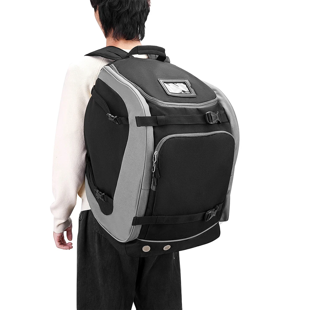 

65L Ski Boot Travel Backpack Large Capacity Ski Boot Bag Durable Storage Backpack For Ski Helmet Goggles Snowboard 21x15x13 In