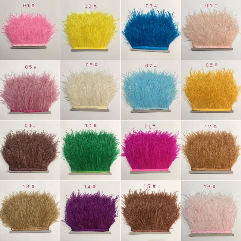 1Meters Ostrich Feathers Trim Width 10-15cm Black Feathers for Crafts Ostrich Feather Fringe Trim Ribbon Plumas Plume Decoration