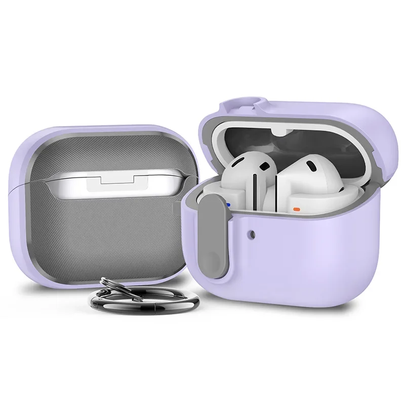 For Huawei Freebuds Pro3 Case Freebuds Pro4 Case With Secure Lock Shockproof Cute Silicone Protective Earbuds Cover(Sand Stone)