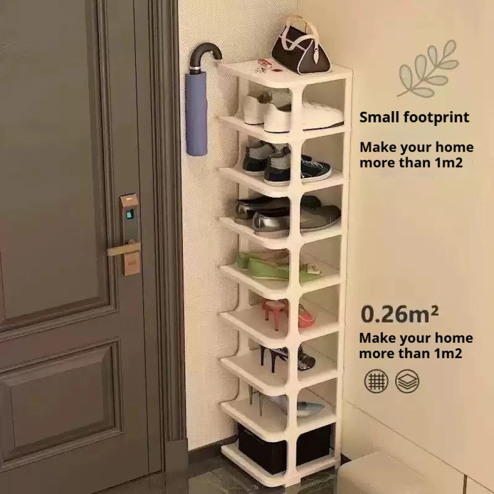 4-8 Layer Wall Corner Shoes Cabinet Doorway Multi-layer Shoe Storage Rack Space Bedroom Saving Foldable DIY Shoe Storage Rack