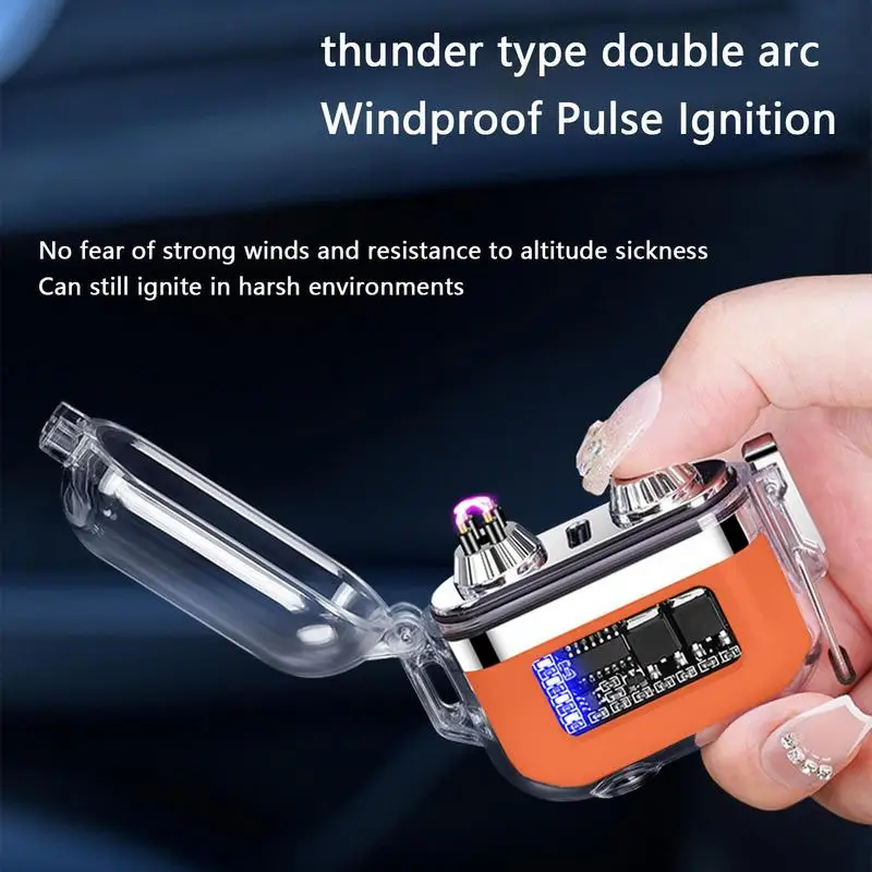 Electric Arc Igniter Outdoor Windproof Double Arc Pulse Waterproof Portable USB Rechargeable Gifts for Man