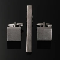 Classic men's French shirt cufflinks tie clips sets Laser metal drawing cuffs button clips business suit accessories wholesale 3