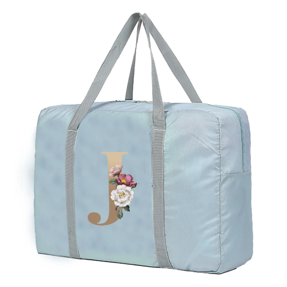 Large Capacity Travel Bag Unisex Organizers Foldable Luggage Handbags  Clothes Storage Duffle Carry on Bags Gold Lettern Series