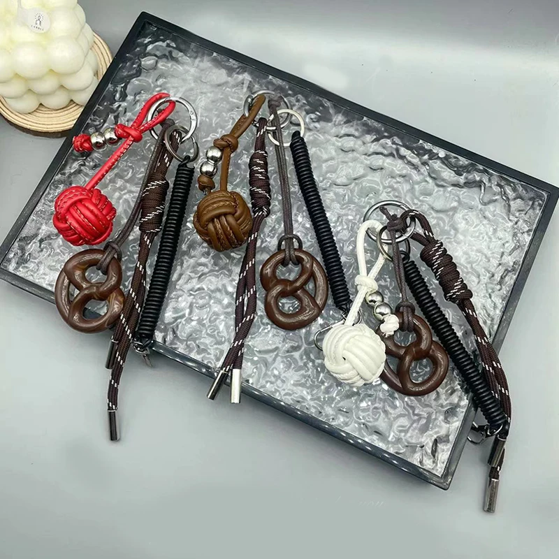 Korean Style Bread Bag Pendant Autumn-Winter Keychain Ornament Braided Rope Bag Pendant Alkali Water Bound Bread Multifunction