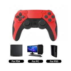 Enhanced Wireless Gamepad with Six - Axis Gyroscope and Dual Vibration Functionality (Red Black)