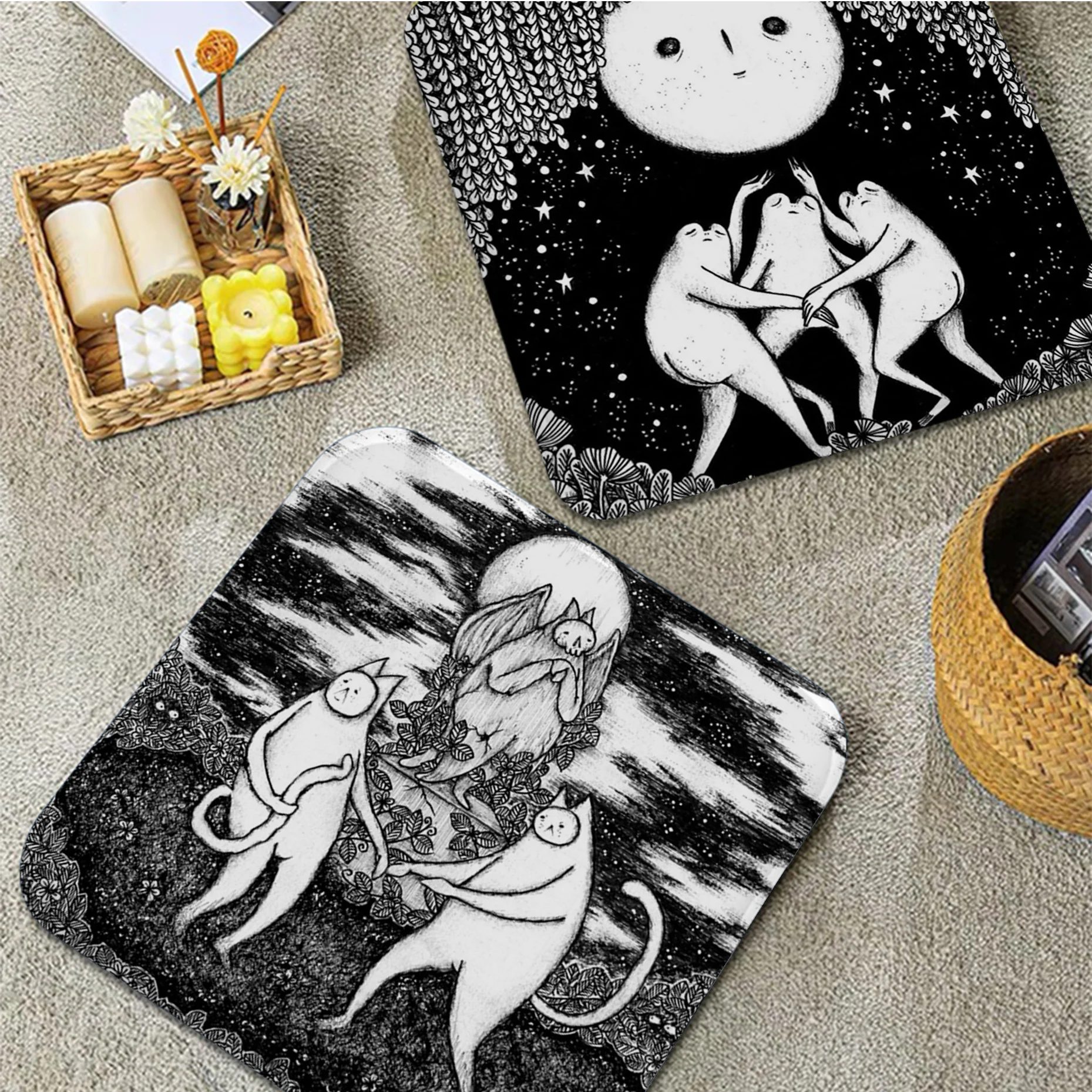 

Dancing Frog Witches Mushroom And Moth Elves Cushion Mat Modern Sofa Table Chair Cushions Unisex Fashion Anti-slip Cushion Pads