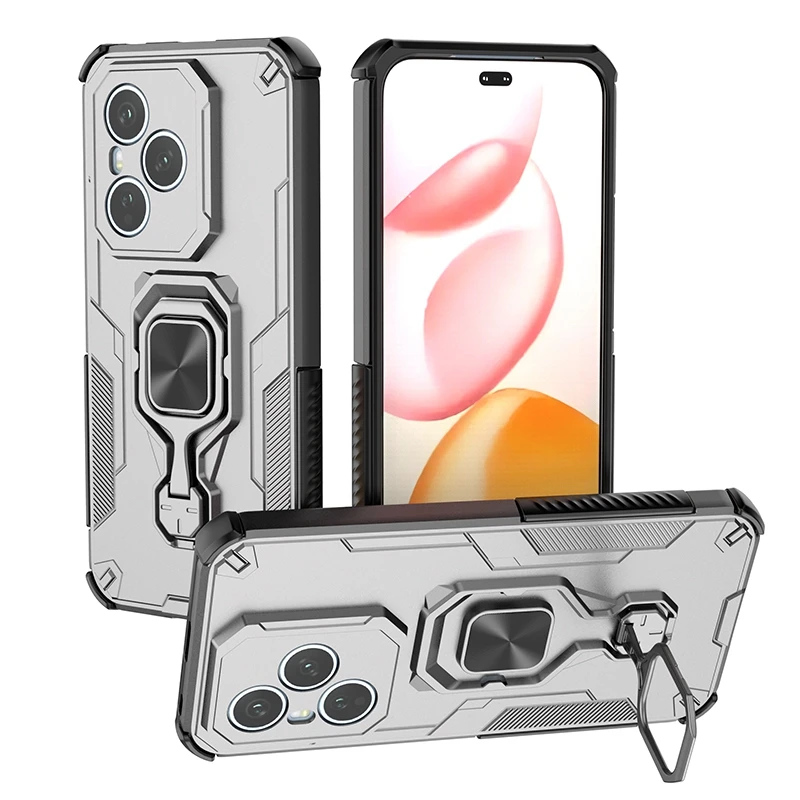 Enhanced Armor Magnetic Ring Holder Case with Camera Protection