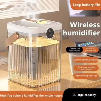 2026 New USB Humidifier Small Household Air Conditioning Room Dormitory Atmosphere Light Dual Spray Car Humidifier 1