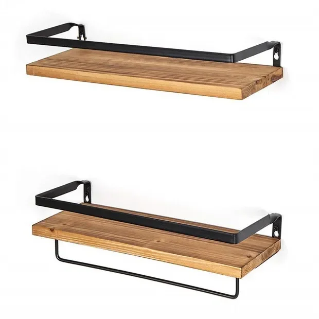 Description Picture 4 of itemSolid Wood Wall-mounted Bathroom Storage Shelf Living Room Kitchen Partition Shelf