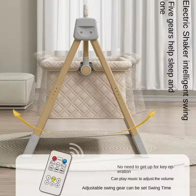 맞춤형 다기능 전동  요람 침대, 간편 접이식  바구니, 음악 모기장 포함, 전자식  그네