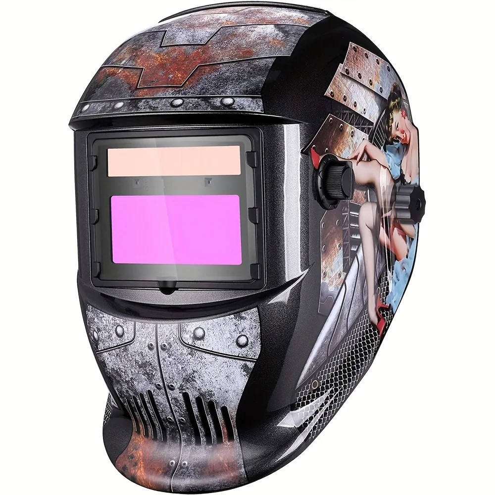 

Auto Darkening Welding Helmet Solar Powered Welding Hood, 2 Arc Sensor Shade Range 4/9-13 For Mig Tig Arc Welding Mask