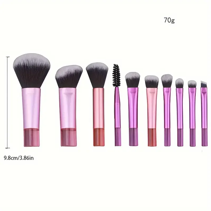 10pcs Mini Makeup Brushes Set for Foundation Eyeshadow Blush Powder Concealer and Blending Tools Professional Makeup Application 6