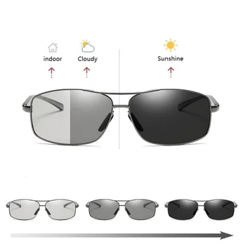 Photochromic Polarized Square Vintage Sunglasses Men Women Fishing Cycling Driving Mountaineering Chameleon Sun Glasses 1
