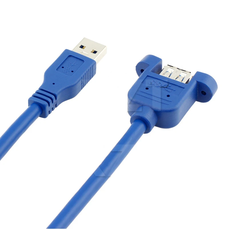 고속 USB3.0 남성-여성 USB 3.0 연장 케이블 와이어 컴퓨터 호스트 패널 마운트 나사 USB 커넥터 어댑터