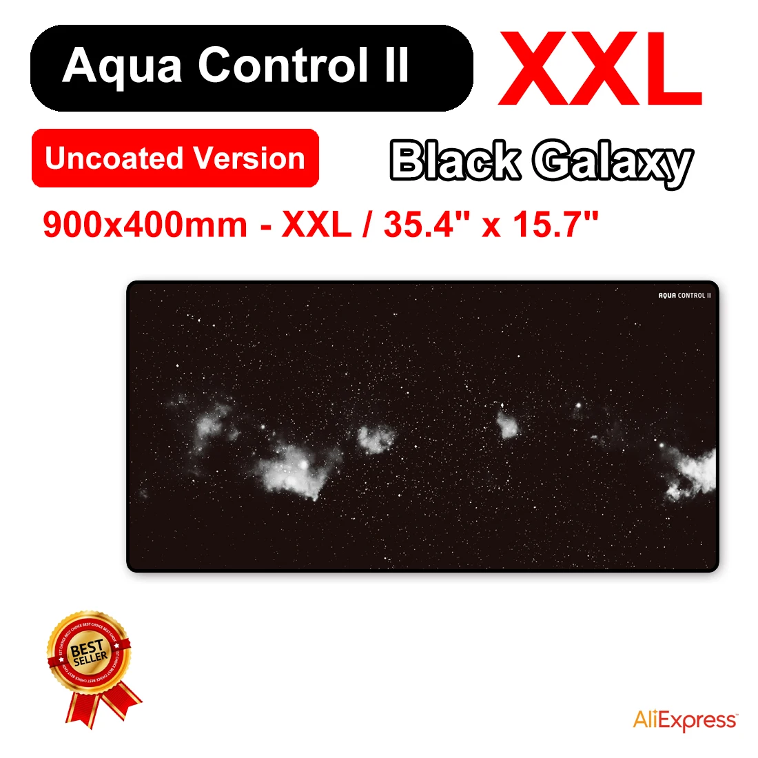 900x400x4mm Xxl / 35.4" X 15.7" Aqua Control Ii Black Galaxy Gaming