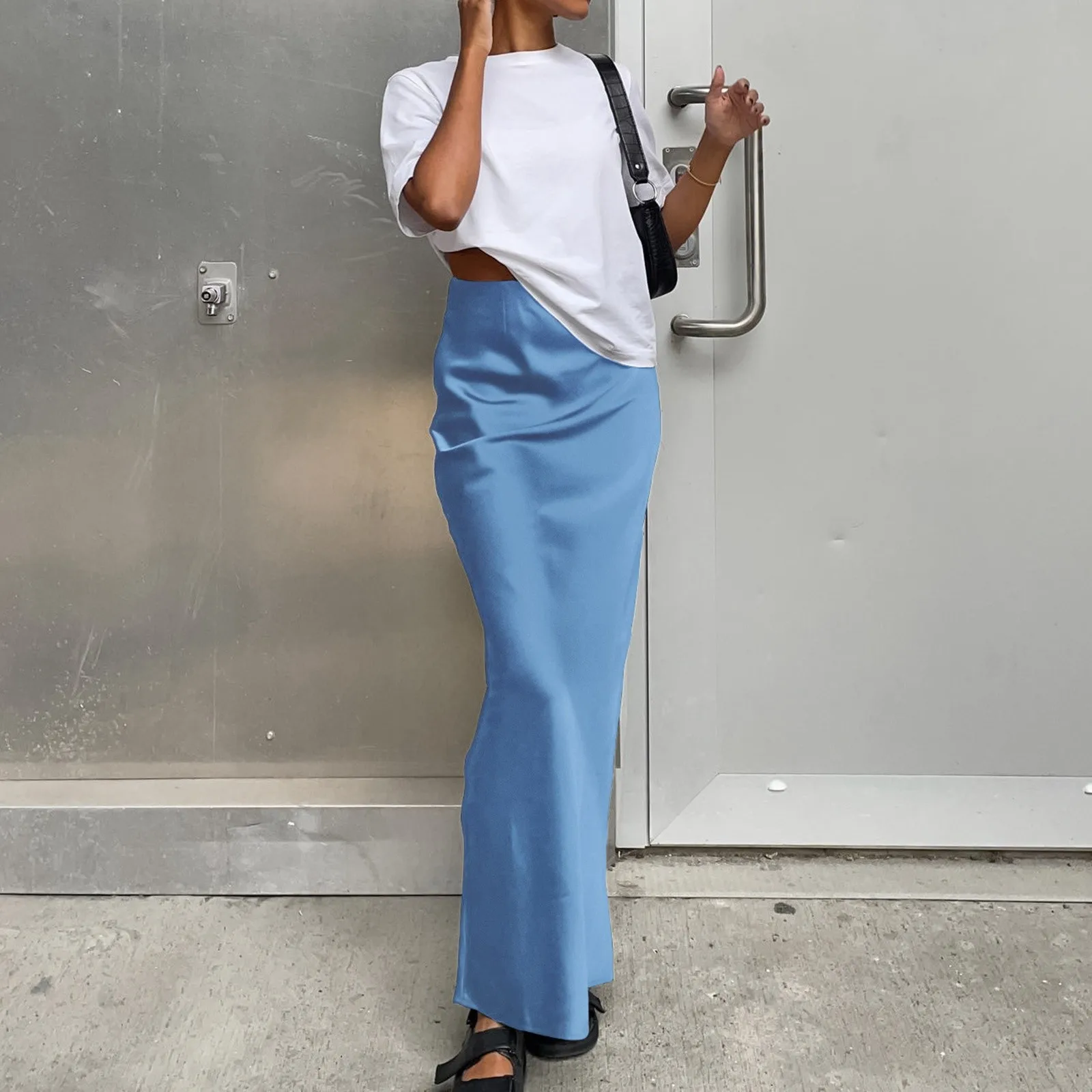 

Элегантная повседневная женская юбка, Винтажная летняя универсальная облегающая длинная юбка с завышенной талией в стиле Харадзюку, офисные юбки
